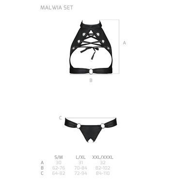 Комплект белья Passion Malwia Set with Open Bra black L/XL - фото