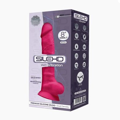 Фалоімітатор з вібрацією SilexD Vetus Vibro Pink MODEL 1 size 8in (20 см) (пом'ята упаковка) - фото