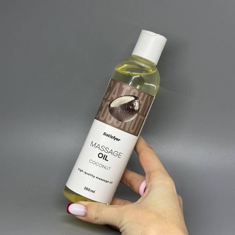 Масажна олія з ароматом кокоса Satisfyer Massage Oil Coconut 250 мл - фото