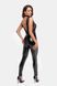 Бодістокінг Noir Handmade F298 Libido Deep-V catsuit with collar and pearl chain S