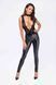 Бодістокінг Noir Handmade F298 Libido Deep-V catsuit with collar and pearl chain S