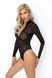 Боді Noir Handmade F287 Leopard flock bodysuit with long sleeves S