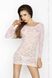 Прозрачная сорочка с длинным рукавом и трусики Passion YOLANDA CHEMISE pink S/M