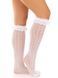 Носочки ажурные с рюшами Leg Avenue Sweetheart Ruffle Cuff Knee Highs White - фото товара