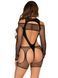Бодистокинг Leg Avenue Fishnet Garter Harness and Teddy One Size Black - фото товара