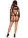 Бодистокинг Leg Avenue Fishnet Garter Harness and Teddy One Size Black - фото товара