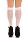 Носочки ажурные с рюшами Leg Avenue Sweetheart Ruffle Cuff Knee Highs White - фото товара