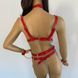 Збруя з ланцюгом Feral Feelings Harness with Cuffs Red червона