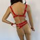 Збруя з ланцюгом Feral Feelings Harness with Cuffs Red червона