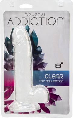 Фаллоимитатор ADDICTION Clear Dildo with Balls 8" (20,3 см) - фото