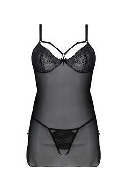 Прозора сорочка і трусики Passion DROSERA BODY black L/XL