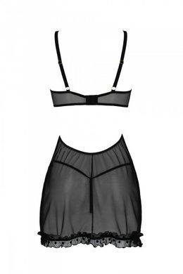 Сорочка і трусики Passion MARINA CHEMISE black S/M