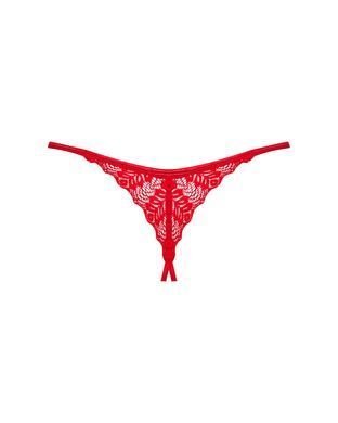 Трусики Obsessive Ingridia crotchless thong XL/2XL красные