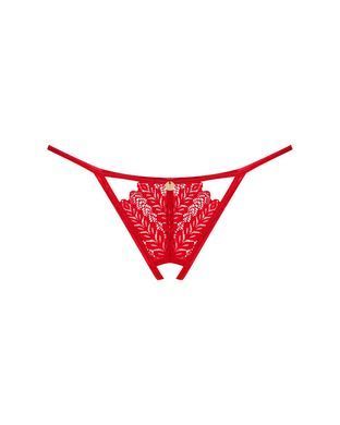 Трусики Obsessive Ingridia crotchless thong XL/2XL красные