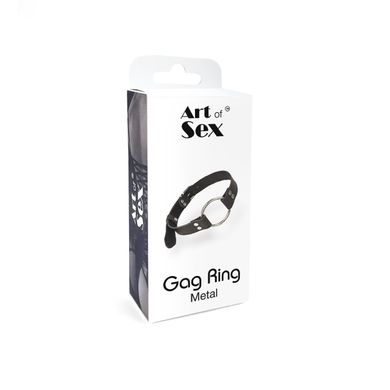 Кляп кожаный с кольцом Art of Sex - Gag Ring Metal - фото