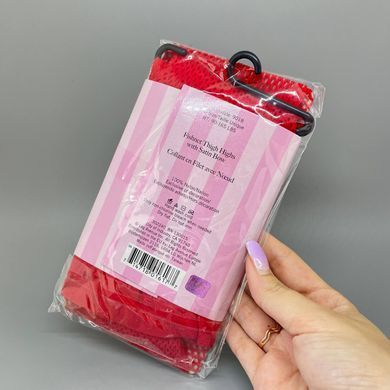 Чулки сетка с бантом Leg Avenue Fishnet Thigh Highs With Bow OS Red - фото