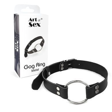 Кляп кожаный с кольцом Art of Sex - Gag Ring Metal - фото