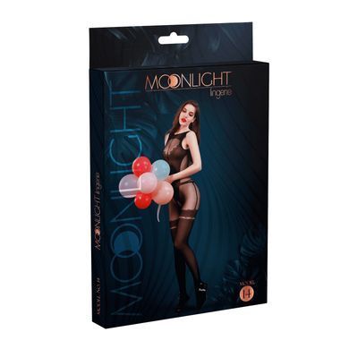 Бодистокинг с имитацией боди и чулок Moonlight Model 14 Black XS-L - фото