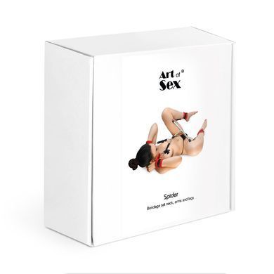 БДСМ распорка для шеи, рук и ног Art of Sex Bondage Set Spider, Красный