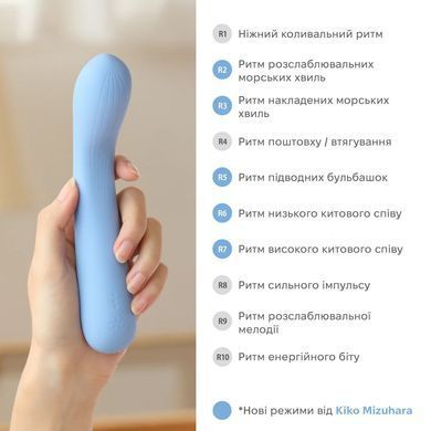 IROHA MAI Rurii - музыкальный вибратор для точки G голубой - фото