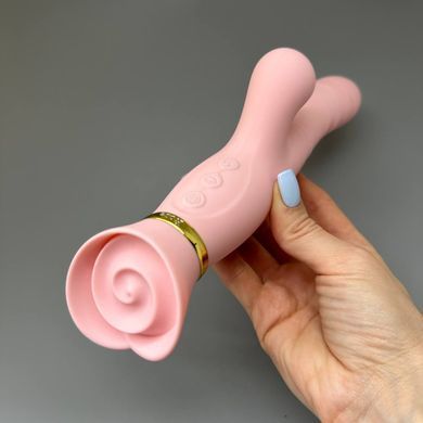 Вакуумный вибратор-пульсатор ZALO&nbsp;ROSE&nbsp;RABBIT Thruster Pink - фото