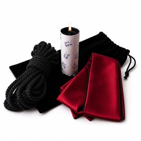 Набір для Shibari та Wax play Intimka (чорний) - фото