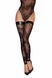 Чулки&nbsp;Noir Handmade F243 Tulle stockings with patterned flock embroidery S
