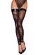 Чулки&nbsp;Noir Handmade F243 Tulle stockings with patterned flock embroidery S