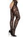 Эротические колготки Leg Avenue Rose Lace Crotchless Tights with Open One Size Black - фото товара