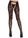 Эротические колготки Leg Avenue Rose Lace Crotchless Tights with Open One Size Black - фото товара