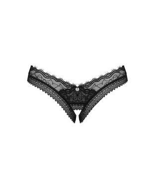 Трусики с доступом Obsessive Medilla crotchless thong XS/S черные