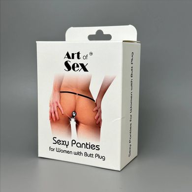 Труси з силіконовою анальною пробкою Art Sex Sexy Panties plug size M Black XS-2XL - фото