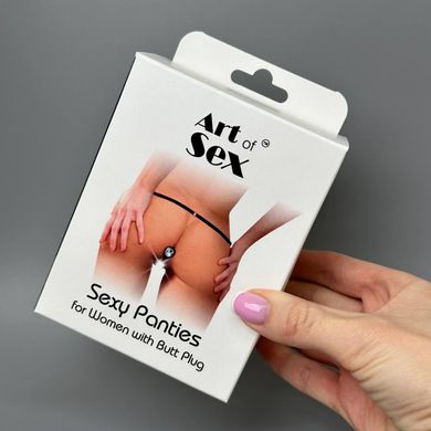Трусы с силиконовой анальной пробкой M Art Sex Sexy Panties plug size M Black XS-2XL - фото