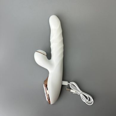 Вібратор-кролик зі стволом, що обертається Kistoy A-King Max White - фото