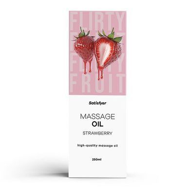 Массажное масло с ароматом клубники Satisfyer Massage Oil Strawberry 250 мл - фото