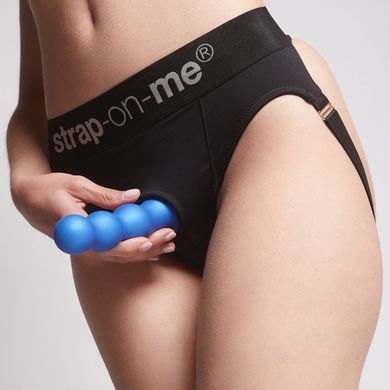 Насадка для страпона Strap-On-Me Dildo Plug Balls Blue Metallic S (довжина 12,5 см; діаметр 3,2 см) - фото