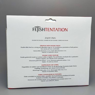 Подвійний страпон червоний Fetish Tentation Strap-On with Double Dildo (пом'ята упаковка) - фото