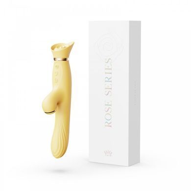Вибратор-кролик&nbsp;с подогревом&nbsp;и&nbsp;вакуумной&nbsp;стимуляцией ZALO&nbsp;Rose Rabbit Yellow - фото