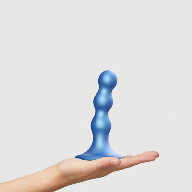Насадка для страпона Strap-On-Me Dildo Plug Balls Blue Metallic S (довжина 12,5 см; діаметр 3,2 см) - фото