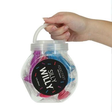 Набор фаллоимитаторов ADDICTION Silly Willy 3.3&rdquo; Silicone Dildo 3 цвета 12 шт. (8,3 см) - фото