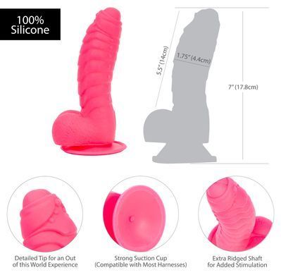 Фаллоимитатор ADDICTION Tom 7" Dildo With Balls Pink (17,8 см) - фото