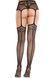 Эротические колготки Leg Avenue Backseam Net Stockings with Garter Belt One Size Black - фото товара