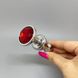 Анальная пробка с кристаллом Wooomy Lollypop Double Ball Metal Plug Red S (2,8 см) - фото товара