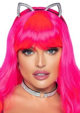 Набор ушки и чокер кошки Leg Avenue Cat ear headband and choker ONE SIZE Silver