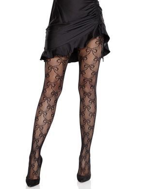 Еротичні колготки Leg Avenue Bow Net Tights One Size - фото