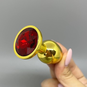 Анальная пробка с кристаллом Taboom Red S (2,5 см) - фото