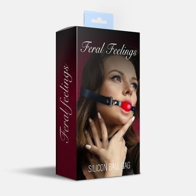 Кляп с шариком Feral Feelings Silicon Ball Gag Black/Red - фото