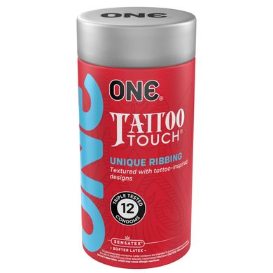 Презервативы с рельефным рисунком ONE Tattoo Touch (12 шт) - фото