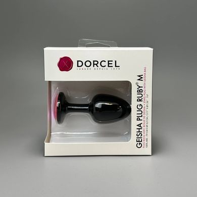 Анальная пробка с красными кристаллом Dorcel M (3,2 см) со смещенным центром тяжести - фото