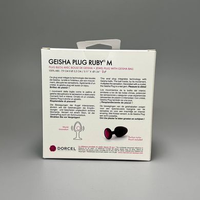 Анальная пробка с красными кристаллом Dorcel M (3,2 см) со смещенным центром тяжести - фото